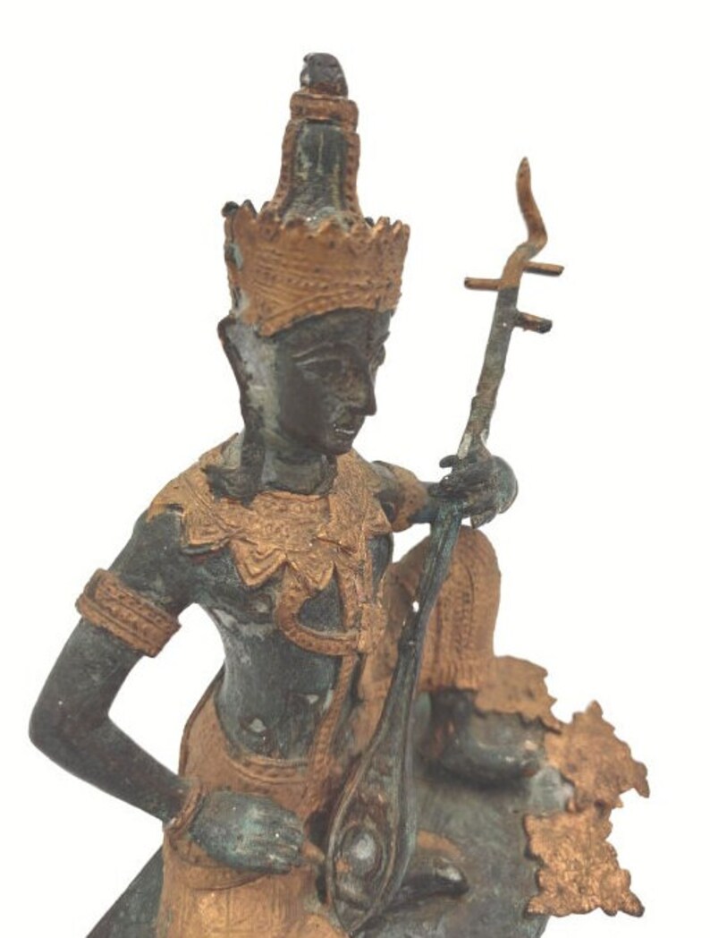 THAI MUSICIAN STATUE Circa 1950 Heavy Bronze Statue of Prince Etsy