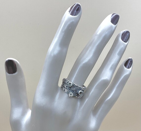 CITRINE STACK RING Facetted citrine stack ring te… - image 2