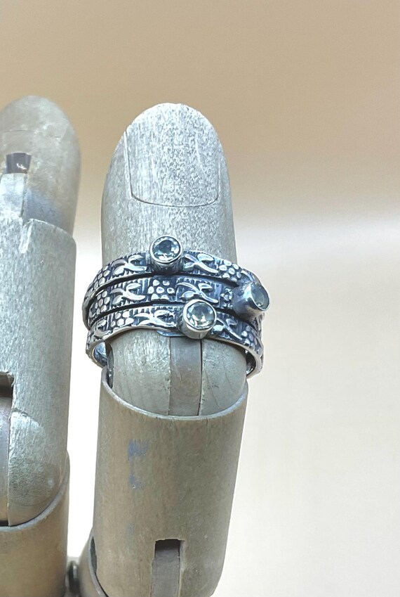 CITRINE STACK RING Facetted citrine stack ring te… - image 1