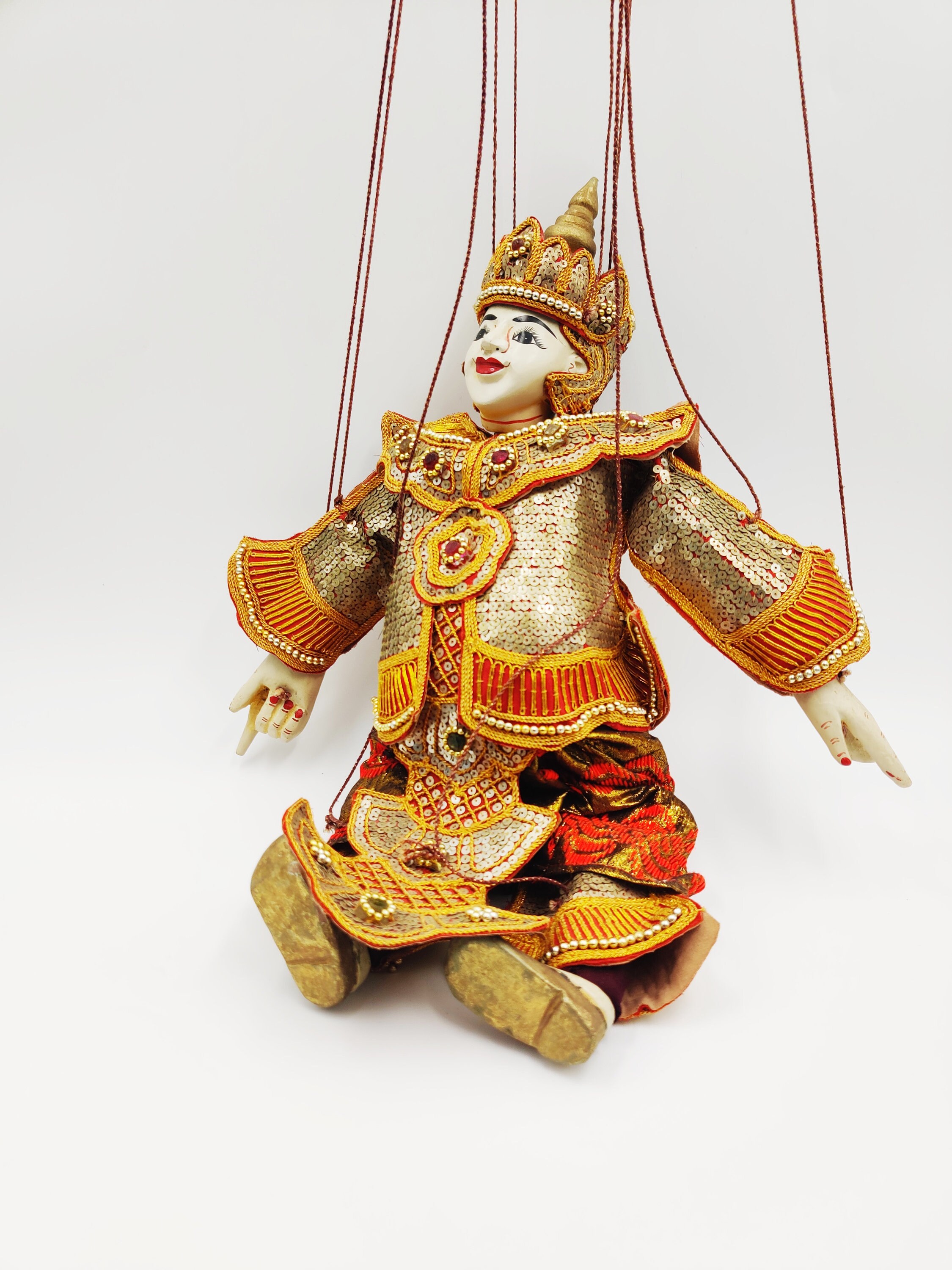 【K5316】BOOWY/MARIONETTE BURMESE STRING MARIONETTE Rare Mid-century Ornate