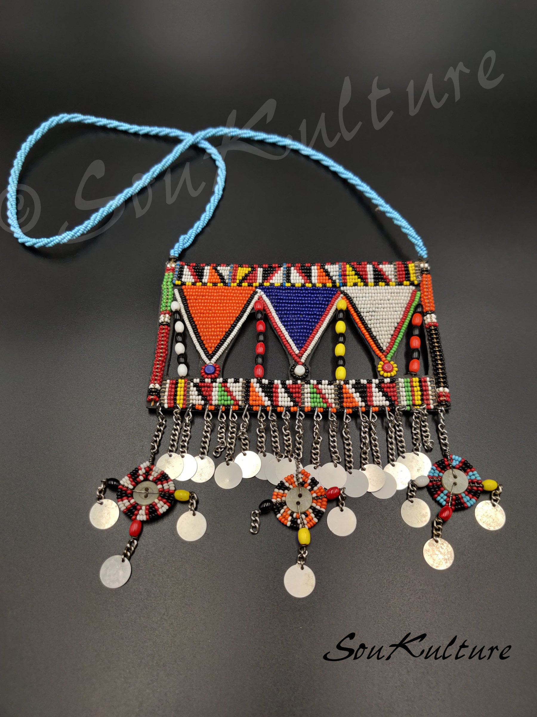 Traditional Masai Neckpiece Wall Hanging Kenyan Long Maasai