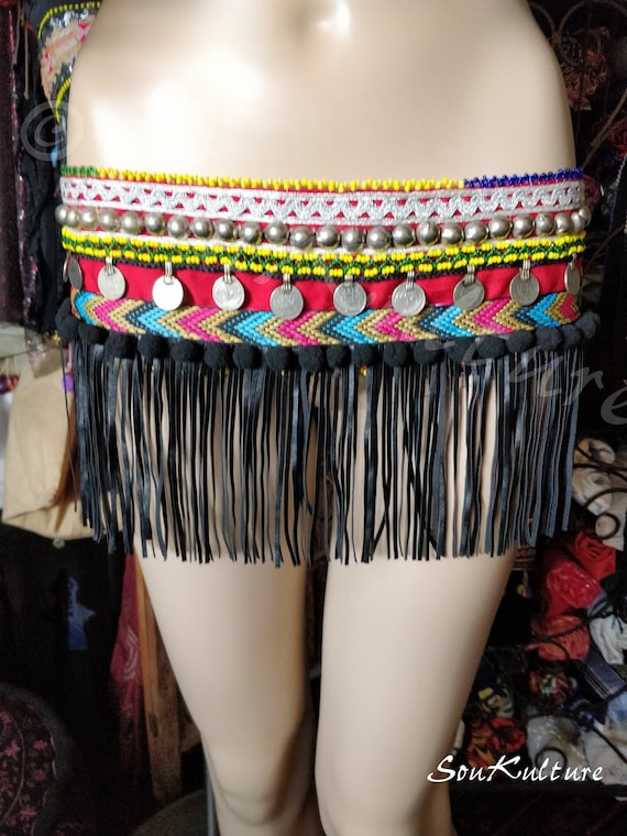 COSPLAY FRINGE BELT / Top tribal Bellydance Handma