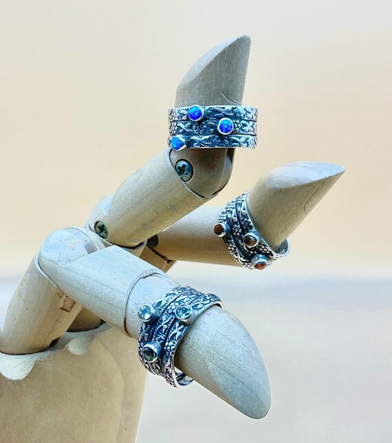 CITRINE STACK RING Facetted citrine stack ring te… - image 4