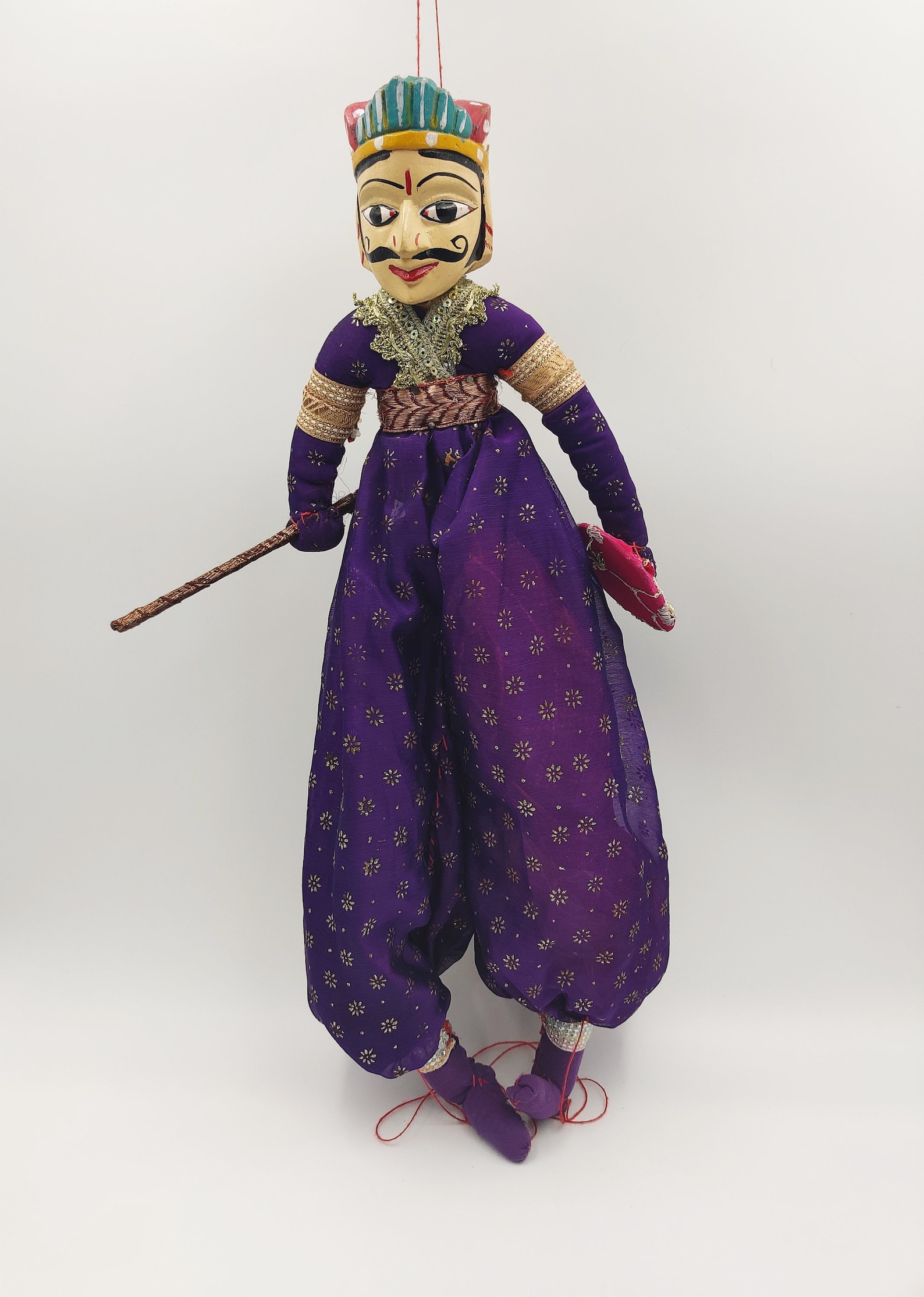 Indian String Puppet INDIAN STRING PUPPETS Rajasthani Kathputli Couple Chiffon Saree Hand ...