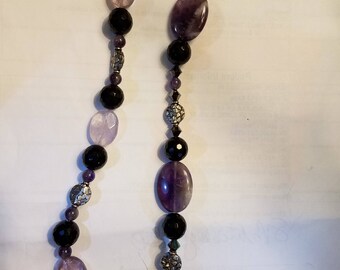 Amethyst And Onyx Bracelets & Matching Earings