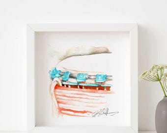Djembe Drum Watercolor Art Print: West African Music