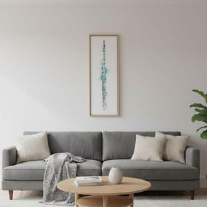 Silber Flöte Aquarell | Aquarellmalerei von Jamie Hansen