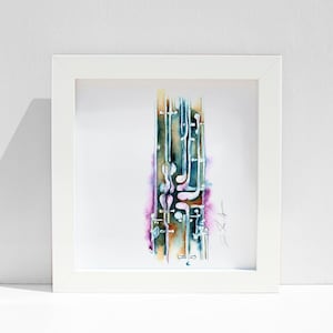 Bassoon 8&quot; x 8&quot; Print  | Musical Instrument Painting by Jamie Hansen
