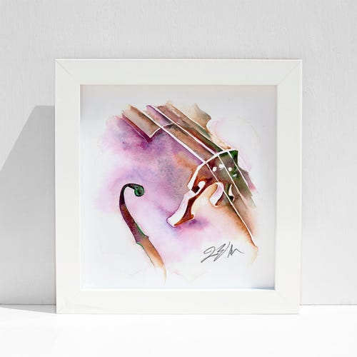 Violoncelle aquarelle Moonglow 20 x 20 cm