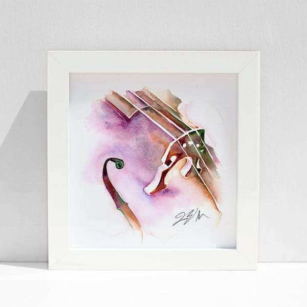 Violoncelle aquarelle Moonglow 20 x 20 cm