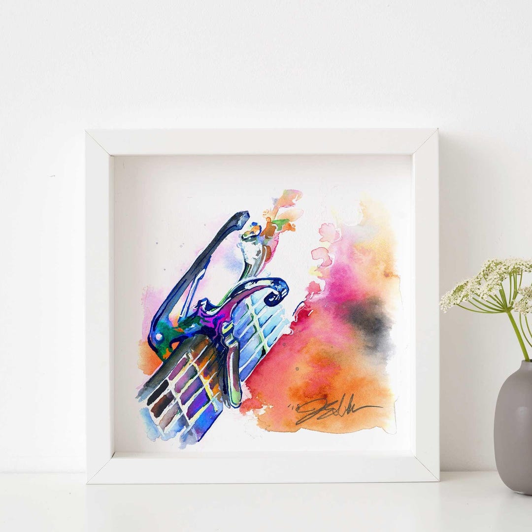 Capo Watercolor Painting - Music Room Art Print - Etsy