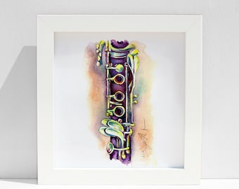 Clarinet Art -  woodwinds painting | Watercolor Painting by Jamie Hansen