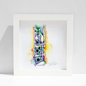 Colorful Clarinet - Colorful Woodwinds Watercolor by Jamie Hansen