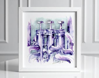 Euphonium in Blueberry | Watercolor Painting by Jamie Hansen