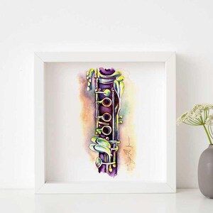 Clarinet Art -  woodwinds painting | Watercolor Painting by Jamie Hansen