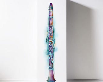 Bb Clarinet in Peacock  | Musical Instrument Painting