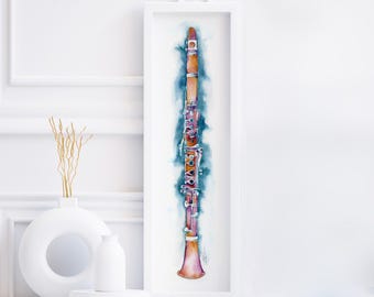 Bb Clarinet in Cobalt | Musical Instrument Painting
