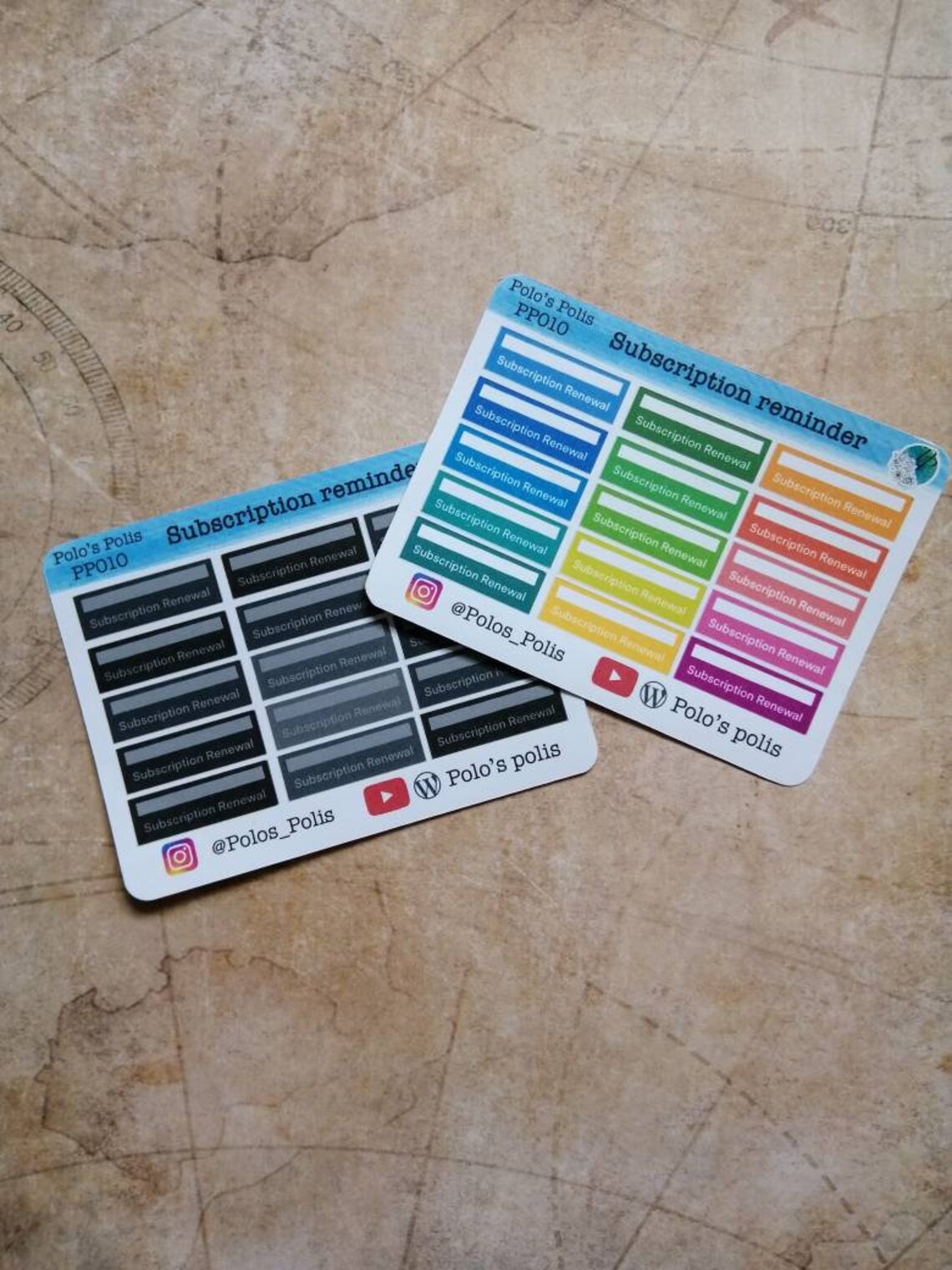 Subscription renewal reminder planner stickers sticker Etsy