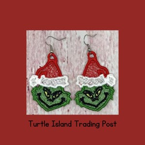 Holiday Themed Embroidered Earrings