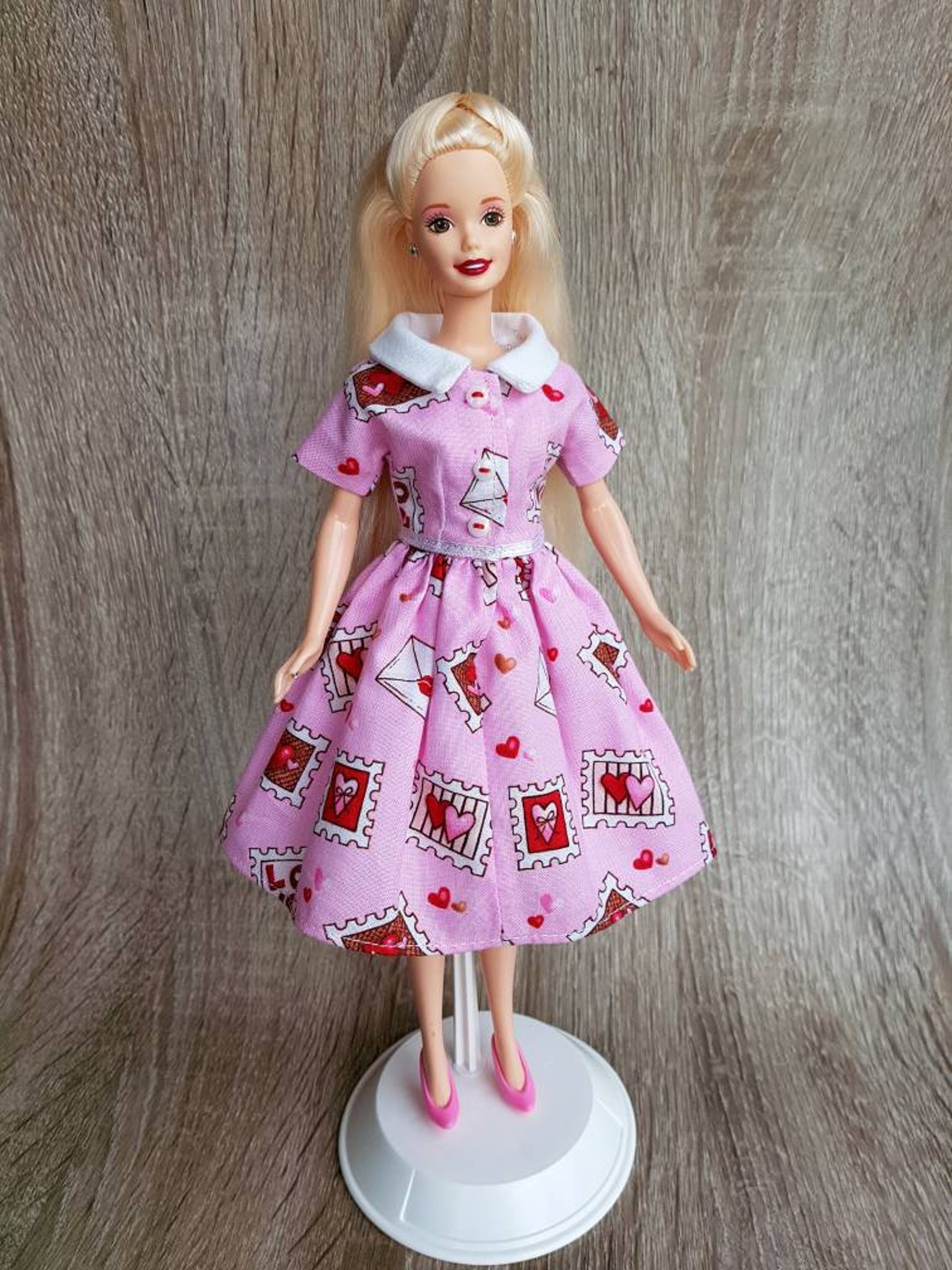 Pink dress for Barbie 80s 90s clothes vintage style outfit | Etsy