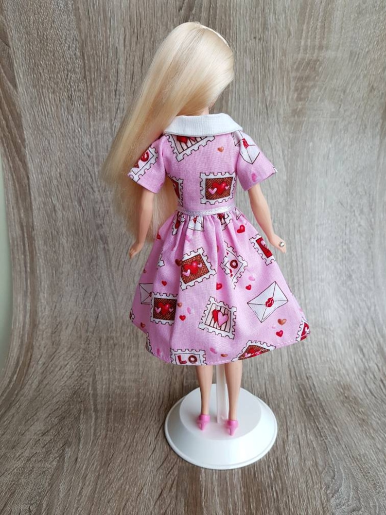 Pink dress for Barbie 80s 90s clothes vintage style outfit | Etsy