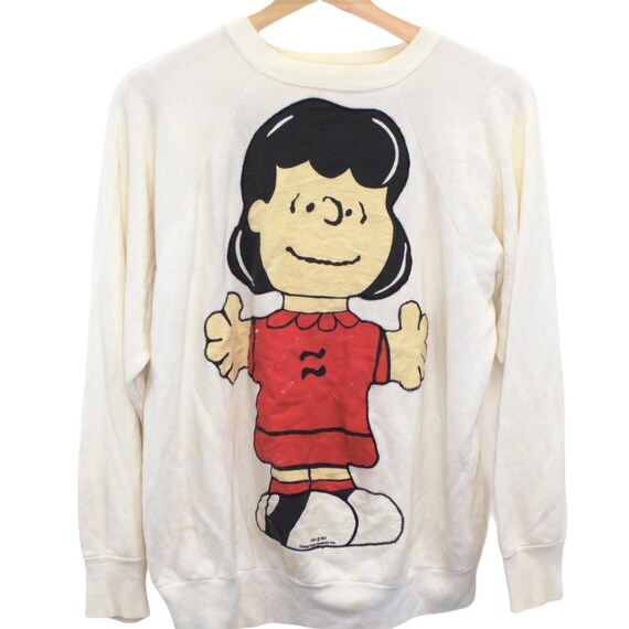 N136 Vintage Lucy Peanuts Print Crewneck Sweatshirt Men's Etsy