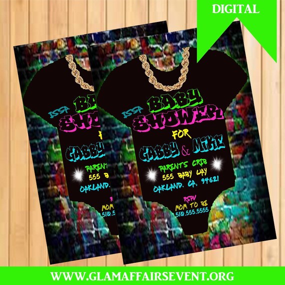 hip hop baby shower invitations