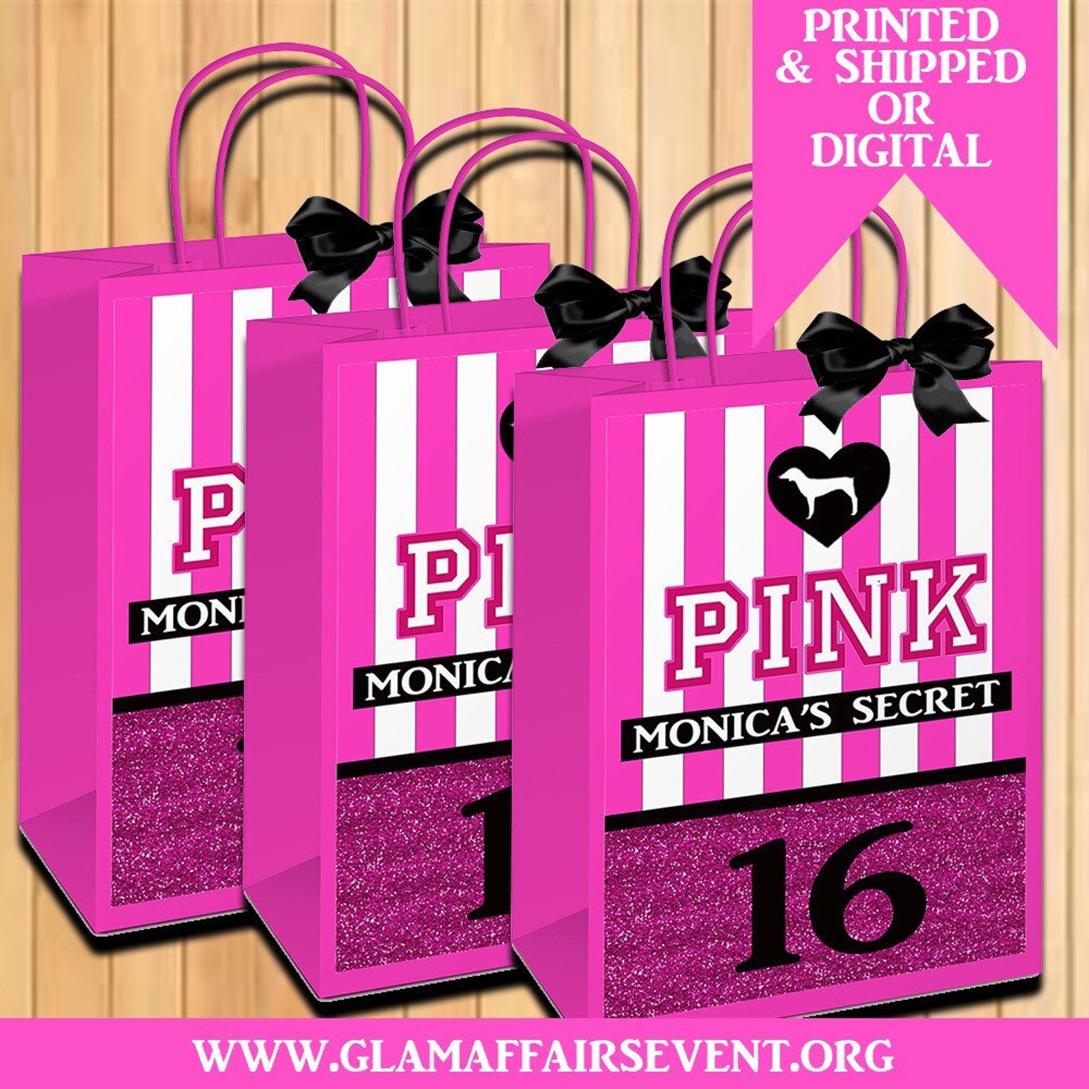 Victoria Secret Custom Birthday Party Gift Bags Bridal Etsy