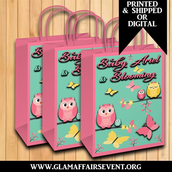 Owl Theme Gift Bags Owl Baby Shower Gift Bags Owl Birthday Etsy