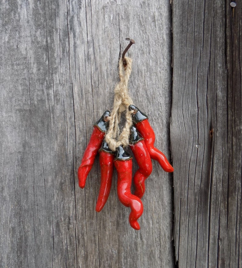 Home decor Ceramics handmade chili peppers the decoration on Etsy