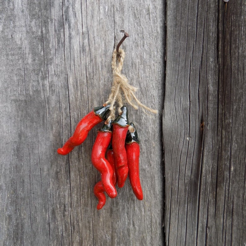 Home decor Ceramics handmade chili peppers the decoration on Etsy