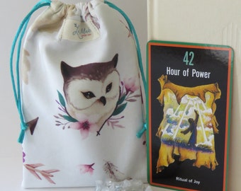 Tarot Card Pouch, Oracle Card Cinch Bag, Drawstring Bag, Gift Bag