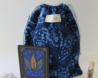 Tarot Card Pouch, Oracle Card Cinch Bag, Drawstring Bag, Gift Bag