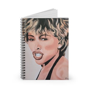 Tina Turner Spiral Notebook - Ruled Line music lovers notebook Tina Turner cover Music fan gifts