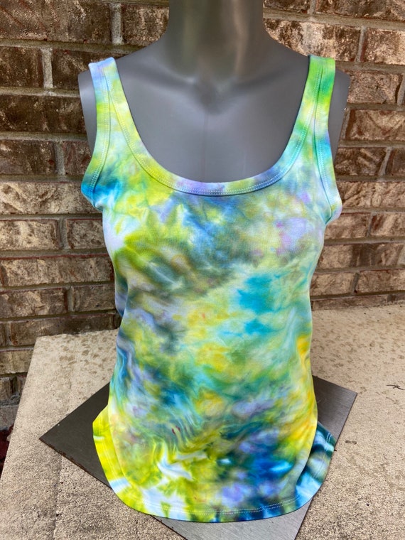 Tye dye shirt size medium yoga tank ice dye tank medium top | Etsy