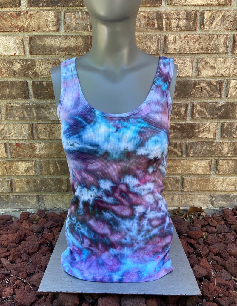 Womens tye dye medium tank top tie dye running tank ice dye | Etsy