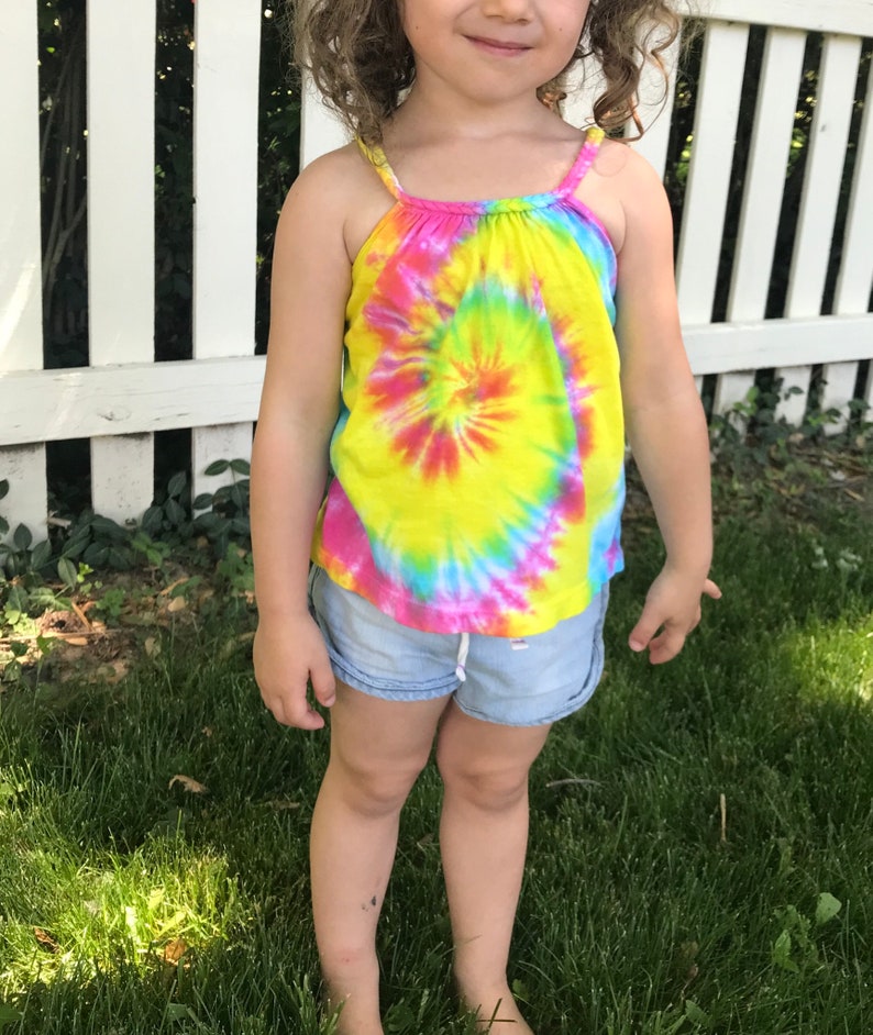 Little girls top girls tie dye size 18 m hand dyed kids spiral | Etsy