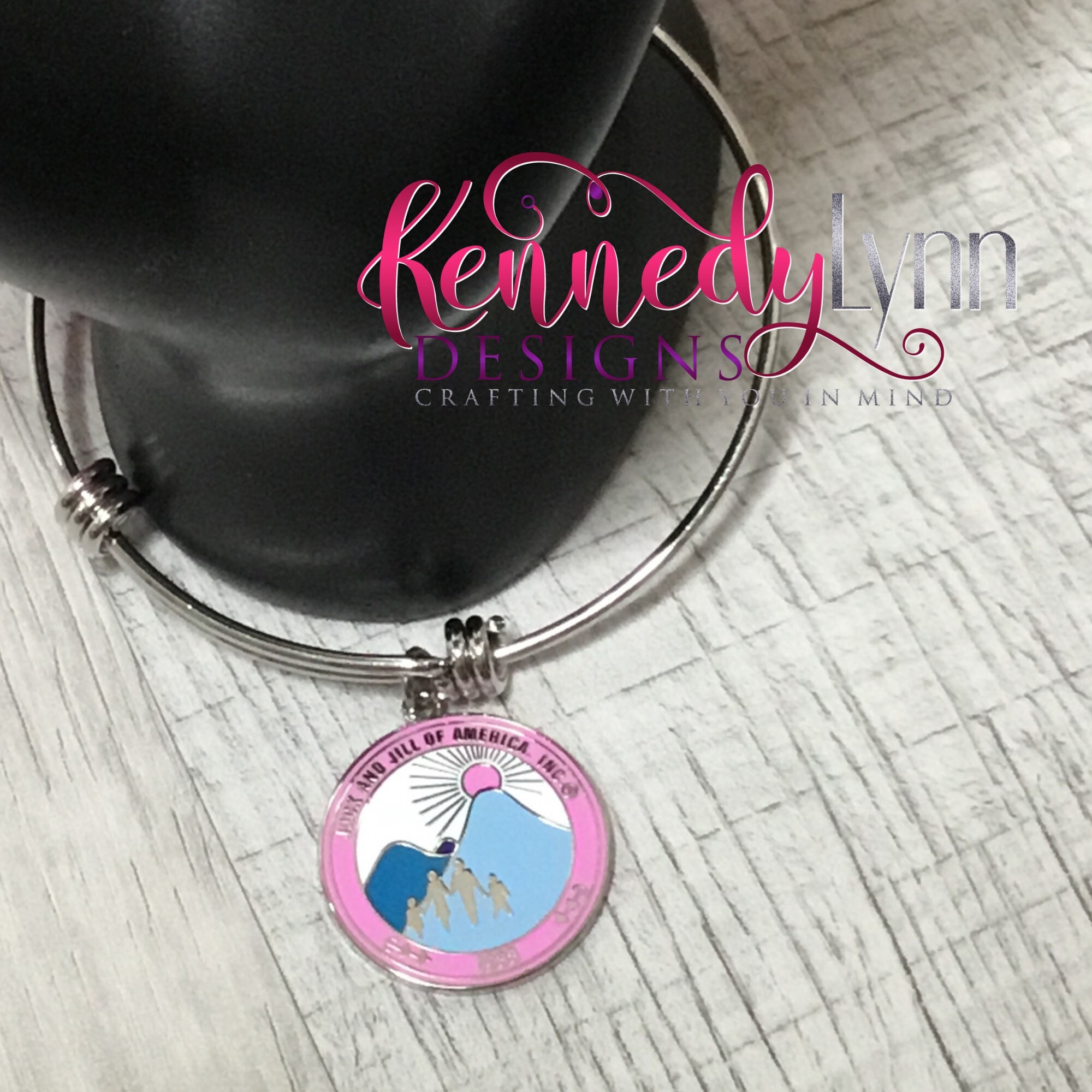 Jack and Jill of America Stainless Steel Bangle/ Charm Etsy UK