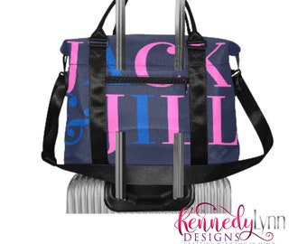 Jack and Jill Travel Bag/ Travel tote/ Luggage/ Overnight Bag/ Lap top Bag/ Carryall