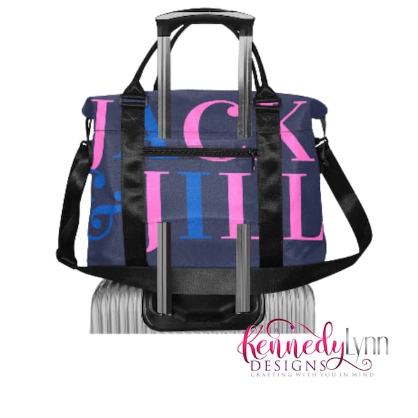 Jack and Jill Travel Bag/ Travel tote/ Luggage/ Overnight Bag/ Lap top Bag/ Carryall