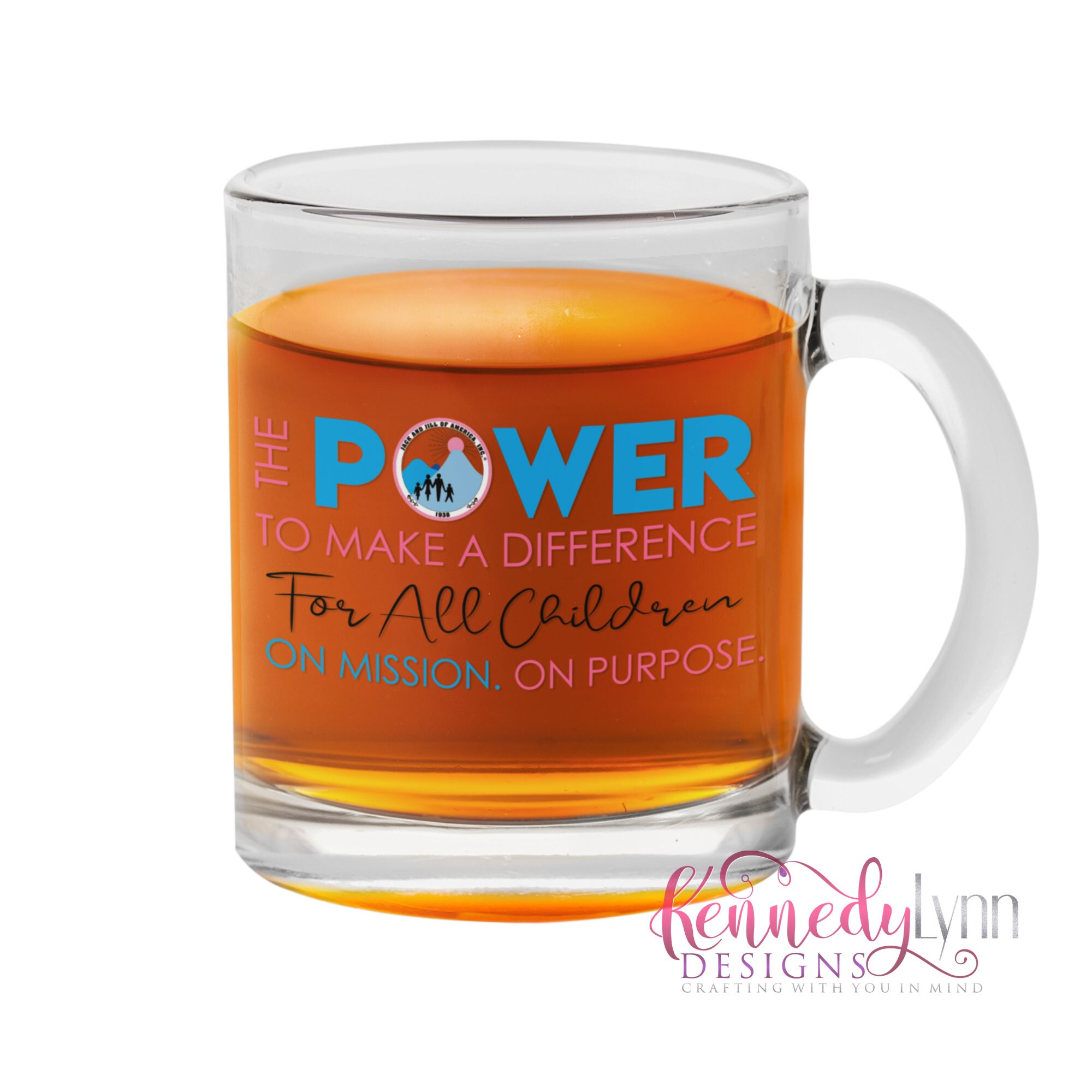 Jack and Jill of America, Inc./ Clear Glass Mug/ 10 Fluid Oz