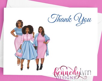 Custom 4x6 (10-Pack) Blank Note Cards With Envelopes/ Thank You/ Jack and Jill of America, Inc./Gamma Phi Delta