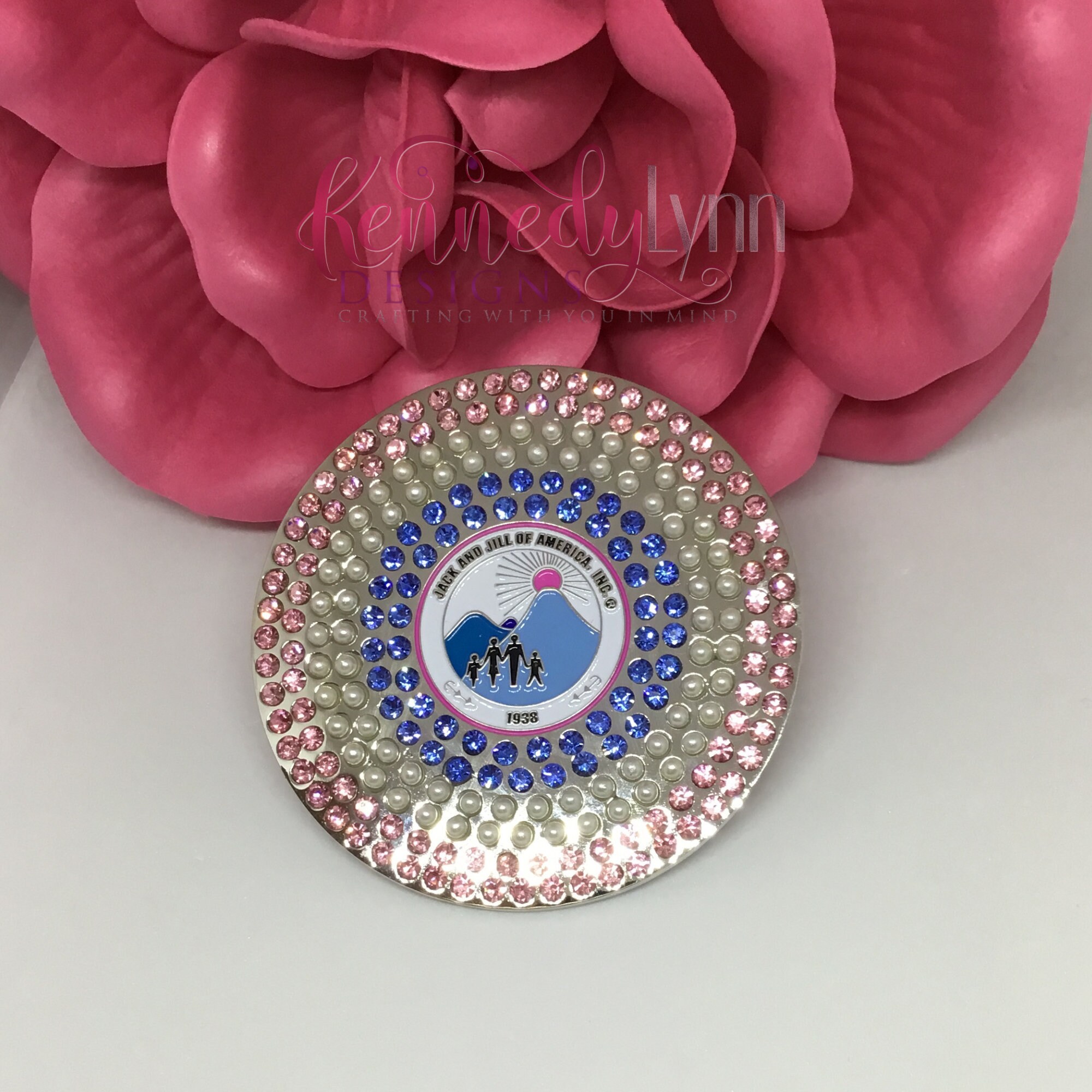 Large Crystal Jack and Jill Brooch/Designer pin/African American