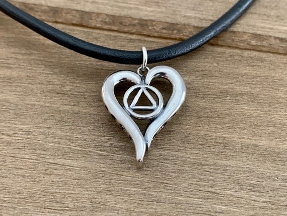 Alcoholics Anonymous Symbol Sobriety Necklace Sober Gifts - Alcoholics Anonymous Sobriety Pendant Alcoholics Anonymous Symbol Sobriety Necklace Sober Gifts - Alcoholics Anonymous Sobriety Pendant