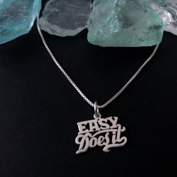 pendant NA Solid 925 Sterling Silver Charm /"Easy Does it/" AA