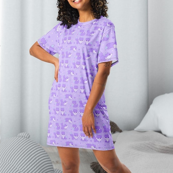 Galaxy Fox Night Gown - Sleep Wear T-shirt dress