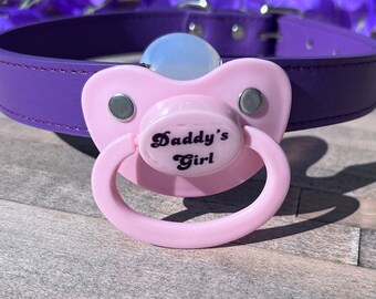 Adult Pacifier Gag - Daddy's Girl DDLG & ABDL Gag - Purple DDLG Pacifier Gag - Adult Baby Age Play Pacifier Gag - Little Space Accessories