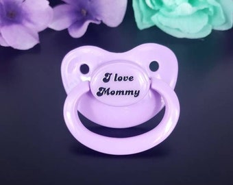 I love Mommy Adult Pacifier - DDLG & ABDL Adult Baby Pacifier in Various Colors for Soothing - Age Regress | Adult Baby Accessories