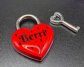 Berri Heart Pad Lock, Resin Aluminum Heart Lock, Collar Closure Lock