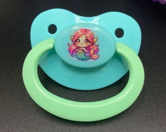 Adult Pacifier - Kawaii Mermaid ABDL Adult Baby Pacifier in Various Colors for Soothing-Little Space | Age regress Accessories